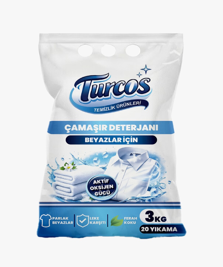 Turcos Beyaz Çamaşır Deterjanı (Beyazlar) 3KG